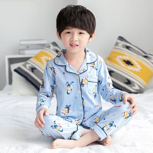 Детская пижама весна и осенью с длинным рукавом Ультраман Pult Cotton Boys Bikachu Middle-Big Conditioning Home Clothing Set x-Girls 6624# 155 м размер подходит для высоты 160