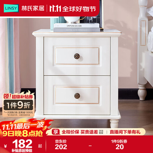 Lin's Home Bedside Table American Simple Bedroom Children's Bedside Table Storage Side Cabinet Storage Cabinet LS196B1-A