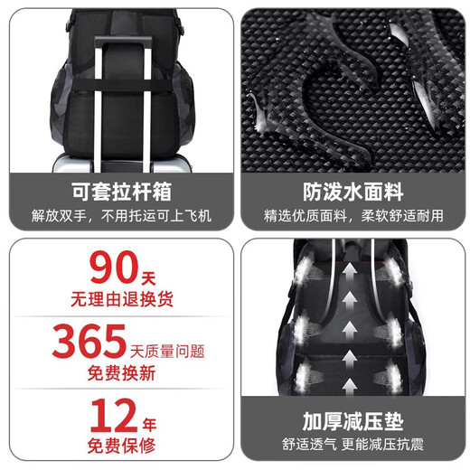 HUILI CAPACITÉ EXTRA-LAGE SAG VOYAGE MENS MEN'S CONCUTHER SACKPACK RADKING BACKPACK Bagage Light Business Trip Multi-Fonctional Schoolbag Black