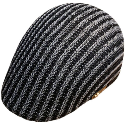 Plain hat in summer, thin breathable beret worn backwards, women's trendy retro progressive hat, men's Japanese art painter hat, black M (56-58cm)