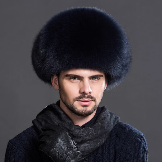 Yinghui fur hat men's winter middle-aged and elderly genuine leather ear protection hat Northeastern men's thickened elderly fox fur real fur hat raccoon hair original color M/56-58CM or above head circumference