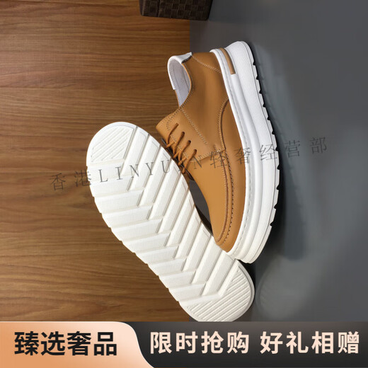 TOP GLORIA休闲鞋男2025夏季新款头层牛皮透气轻便软底休闲板鞋百搭低帮鞋潮 棕色 【头层软牛皮】 38 【皮鞋码】