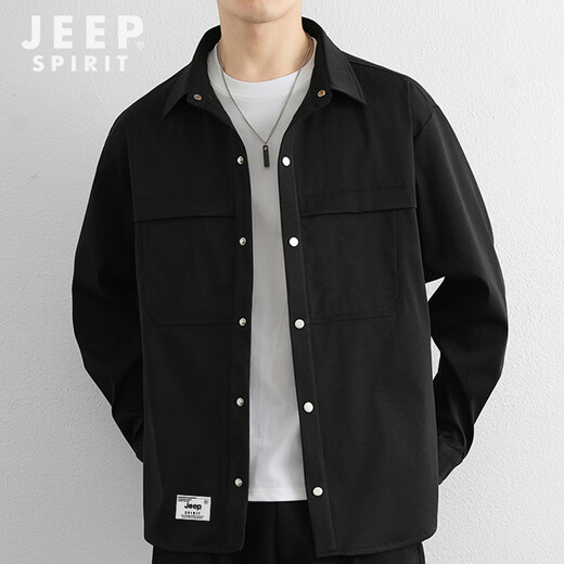 JEEP SPIRIT Jeep long-sleeved shirt men's spring casual jacket men's loose and versatile long-sleeved shirt trendy men's tops men's clothing