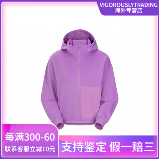 始祖鸟（ARC'TERYX）MOMENTA HOODY 品牌Logo休闲全拉链连帽开衫卫衣 女款 黑色/Black L