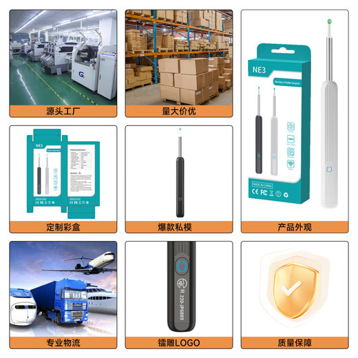 Shantou Lincun Visual Ear Picking Spoon Smart HD Visual Ear Picking Spoon with Light Ear Picking Shop Special Ear Cleaning Artifact YY10 White