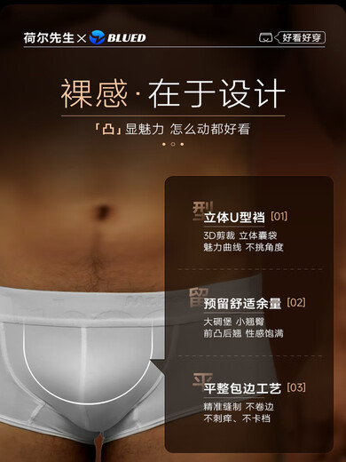 Mr. Hall's blued men's underwear thong open position, no need to take off, insertable sex products 10 men's gay fun ice silk translucent naked boxer briefs*1 170M