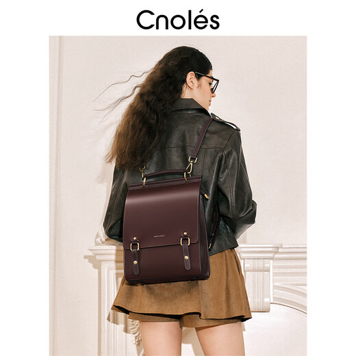 Kouyi Cnoles Kouyi retro college style backpack for women 2025 new schoolbag female college student large capacity commuting bag latte brown