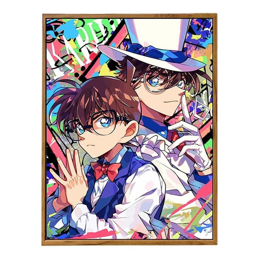 Detective Conan Monster Kidd Digital Oil Painting DIY Card Animation Hand Drawn Filling Coloring LL14699 20x30cm Thick solid wood inner frame Acrylic paint + professional oil painting canvas + multiple professional paint brushes + wall hanging workers