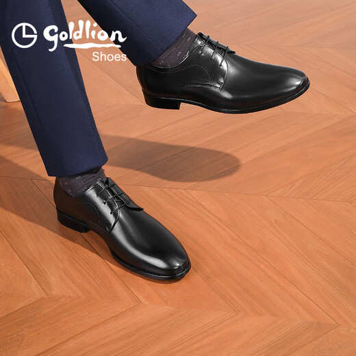 Zapatos Goldlion para hombres 25 zapatos de cuero para hombres nuevos zapatos de boda suaves y cómodos G521510044aab negro 41