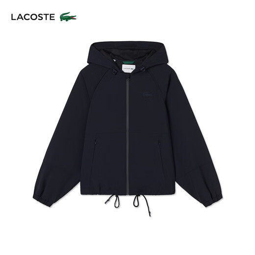 拉科斯特（LACOSTE）法国鳄鱼女装24冬季潮流舒适运动连帽拉链外套|BF7441 HDE/远峰蓝 S 36/160