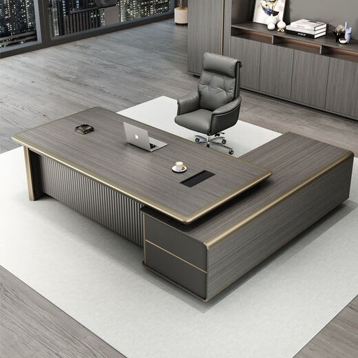 Zhiyi Desk Boss Desk Simple Modern Manager Desk Light Luxury Leadership Desk and Chair Set Office Executive Desk Combination 2.0 Meter Luxury Boss Desk