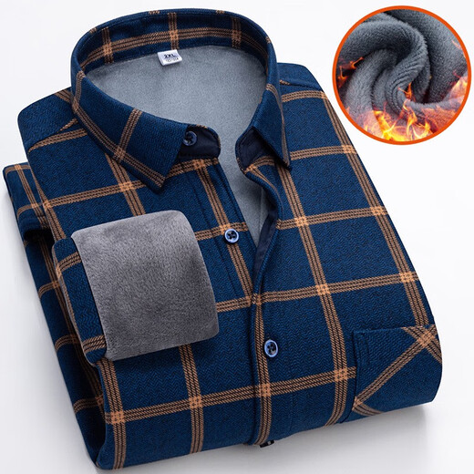 Zhewei Automne et hiver Plaid plus chemise épaissie en velours pour hommes