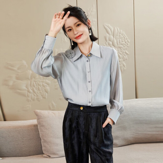 FHHUABD橘色衬衫套装女2025新款感小个子气质职业装女士衬衣上衣秋季 1098卡其裙 S