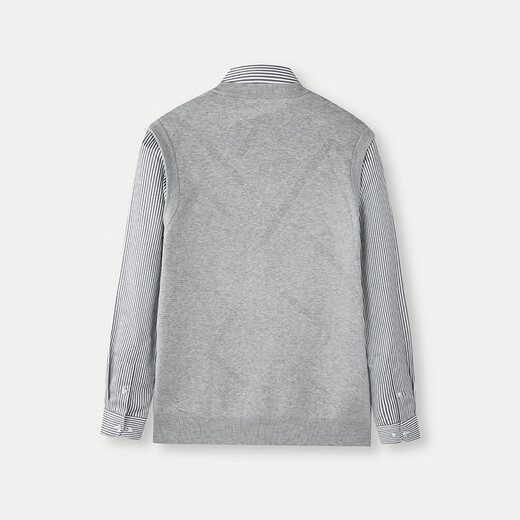 HLA Hailan House sweater men's autumn 25 double collar V-neck vest fake two-piece sweater for men