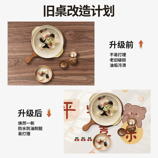 BOE [Official Flagship] Coffee table cloth washable waterproof and oil-proof living room dining table mat light luxury soft glass OCC [ZD9856] Pingping Anan 50*100cm