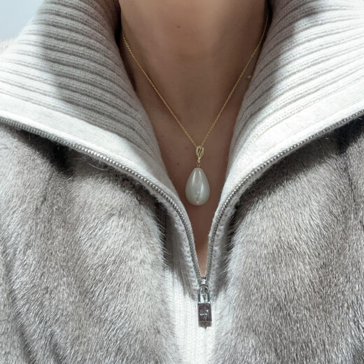 Drop-shaped pearl pendant South Sea mother-of-pearl large imitation white colorful silver gold-plated retro fashion white colorful