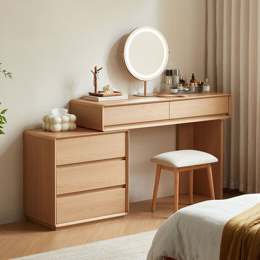 Lin's Home Cabinet Dresser Storage Integrated Makeup Table Cream Style Corner Table Lin Mu Series UB1C