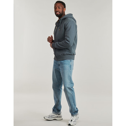 Superdry men's hooded zipper sweatshirt retro blue gray plus velvet spring and autumn warm and trendy casual cardigan fleece men's blue gray S (EU)