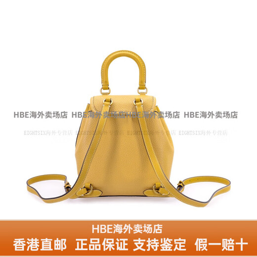 蔻驰Riya 23 拉绳搭扣开合 牛皮革 背包双肩包 中号 女款 黄色 基础装