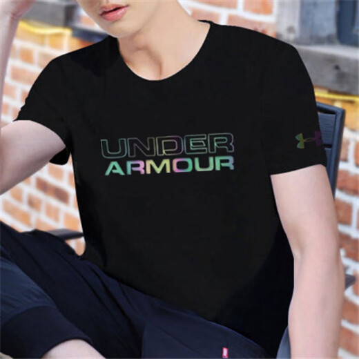 Under Armour UA new sports summer solid color ins round neck T-shirt short-sleeved men and women half-sleeved casual loose fashionable breathable Korean version 11980T-shirt white 3XL
