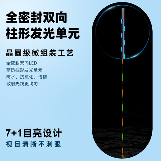 Miji Jianghu BR13 Black Pit Competitive Luminous Float New Product Highly Sensitive Float Eye-catching Fish Float Day and Night Dual Use Electronic Float Stroke Float Yuanfeng Blue No. 4 Eats Lead 3.4g Self-Weight 1.73g
