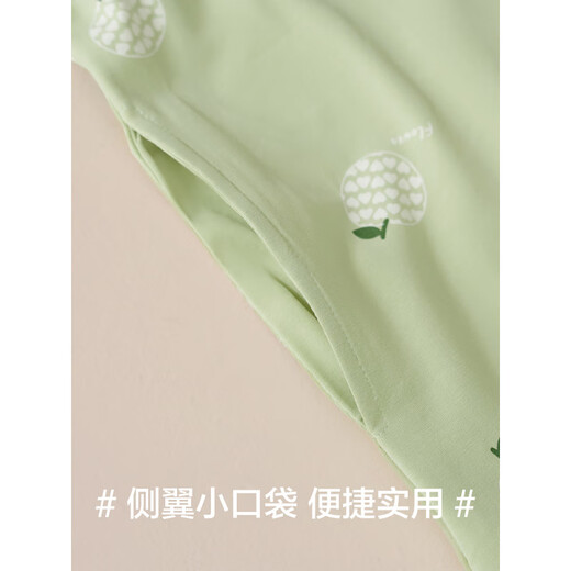 恒源祥（HYX）睡裙夏季女棉短袖可爱卡通睡衣女夏天宽松透气女士家居服 15602 M 160__(90-110斤)