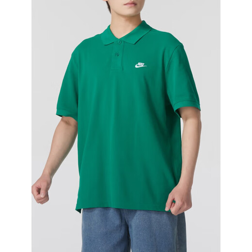 Nike (NIKE) Polo shirt T-shirt men's 2025 summer new sportswear fitness training casual badminton tennis lapel short sleeve FN3895-365/Peacock green M