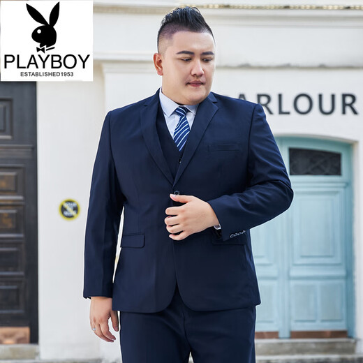 Playboy (PLAYBOY) plus size suit for men plus fat plus fat man business formal suit jacket wedding dress professional wear autumn large size black (single suit jacket) free tie/socks M 170 weight 120-125 Jin Jin is equal to 0.5 kg