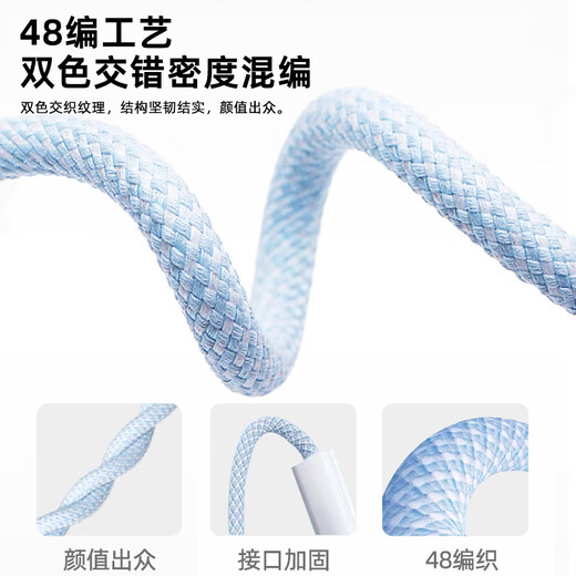 Smorss double-ended Type-C charging cable data cable PD65W/60W/40Wctoc fast charging suitable for iPhone Apple 17/16/15Pro notebook tablet Huawei car 1 meter