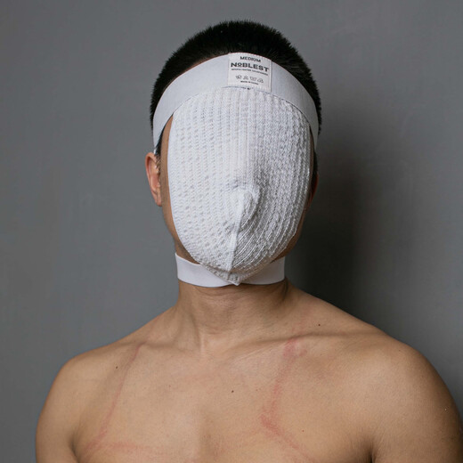 面罩双丁内裤男士两穿丁字裤调教个性网孔透气双丁情趣面罩 白色面罩双丁 均码60-85kg