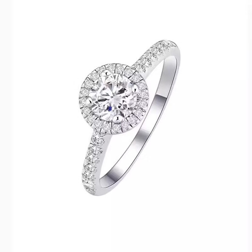 I Do platinum PT950 ring 1 carat diamond ring women's round bag cultured diamond wedding ring proposal wedding gift for wife and girlfriend round bag-1 carat diamond size 12