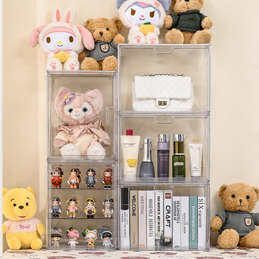 Blind box storage box hand-made doll bag model perfume baking acrylic ornament display box CD album storage large six-sided high transparency 1 pack