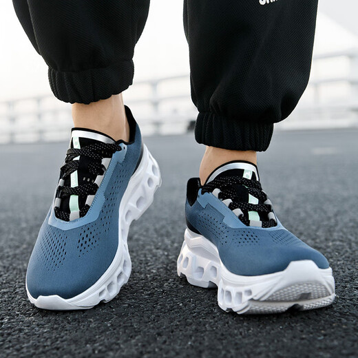 
[Same model of Angjia] Carbon board running shoes shock-absorbing men's trendy breathable mesh lightweight outdoor anti-odor sneakers Dark blue--Shuaile 9912 42