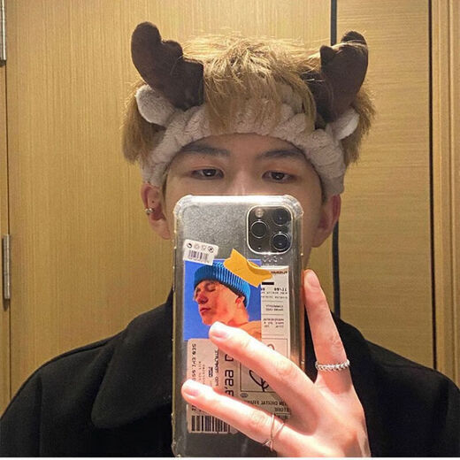 Sheng Lan Face Wash Hairband Men's Facial Mask Wash Hairband Women's Headwear Makeup Skin Care Anti-Slip Pressure Hairband Headband Face Wash Hairband Coffee Antlers