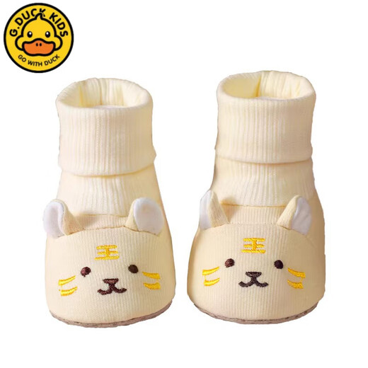 G.DUCKKIDS baby shoes and socks tiger head spring and autumn soft sole men and women baby 7 months 8 newborn shoes 0-1 year old cloth shoes 3 winter prevent falling off yellow tiger head spring and autumn style 22ht92 12