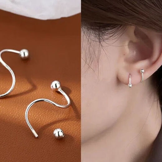 Yingtang Old Phoenix 9999 sterling silver ear piercing sleeping sterling silver no-removal earrings 2025 new earrings earrings three pairs of different styles every day 99% choice 999 sterling silver ear piercing earrings allergy refund guarantee
