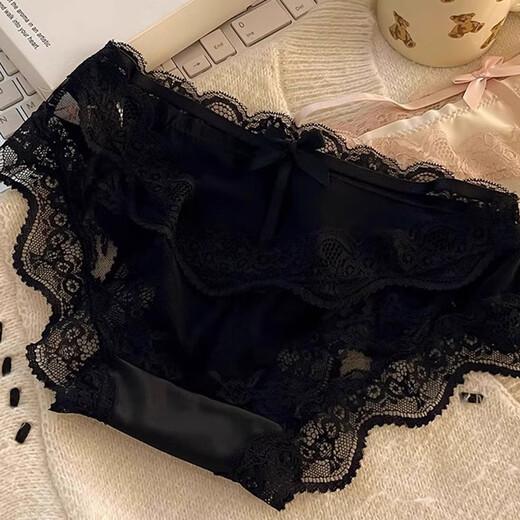 Fitonton4 Unterwäsche für Frauen, reine und sexy Frauenunterwäsche Spitze High-End-Satin-Spitzen-Bikini-Mädchen Unterwäsche m