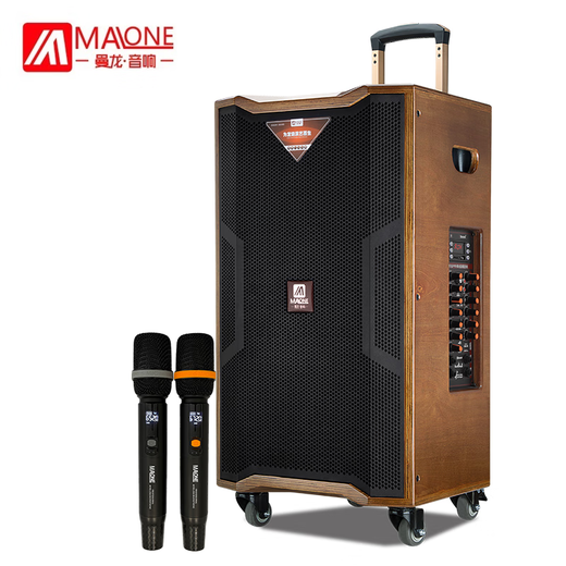 MALONE outdoor square dance audio high-power heavy bass live broadcast singing karaoke performance with Bluetooth sound card wireless microphone portable trolley speaker 10-inch audio + 18.5-inch karaoke machine 500G official standard configuration
