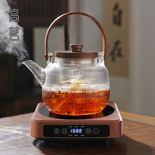Gaoming 2025 new electric ceramic stove teapot tea set glass boiling water teapot household teacup cup holder with tea tray practical tea set set