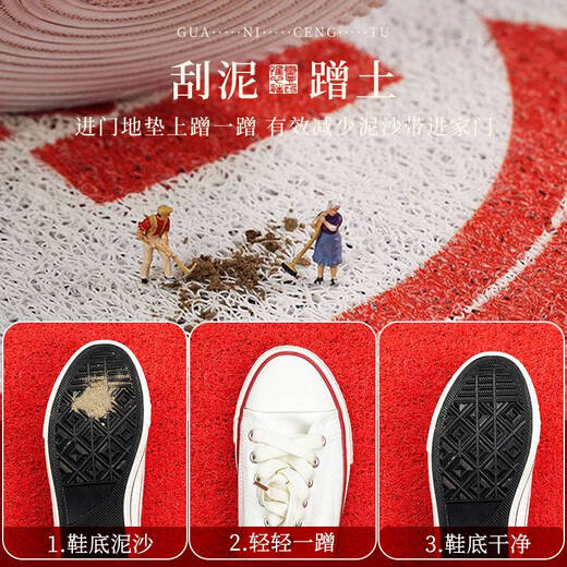Yonghuan 2025 Neujahres Eingangstürbodenmatte Halbkreis-Drahtring Haushalt Eingang Non-Slip und Dirt Resistant Hua Manfu-Na-12149 Exklusive angepasste Größe/0,5 No Return and Exchange