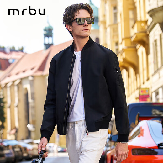 Mr.Bu modern style jacket men's 2025 autumn and winter new fashion baseball collar top KT16665 piano black L (175)