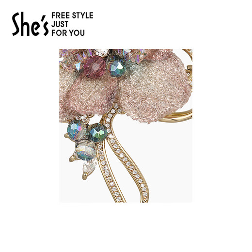 She s Qianzi natural replica original national style embroidered butterfly high-end brooch light luxury corsage pin birthday gift for women pink A0