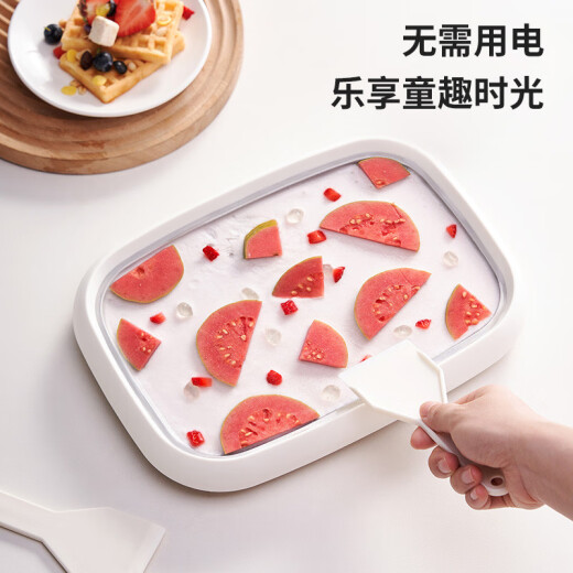卡屋（kawu）炒酸奶机家用小型迷你免插电款冰沙冰淇凌雪糕儿童自制炒冰机 绿色【单盘】