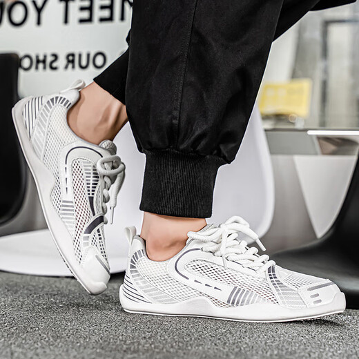 
Summer breathable mesh shoes for men 2025 new outdoor casual sports shoes trendy versatile shock-absorbing and anti-slip Forrest Gump shoes DM-M719 gray-blue 42