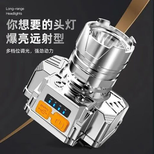 其他LED头灯强光超亮头戴式家用远射便携充电式夜钓鱼小氙气矿灯 9900W爆亮款1990平299时