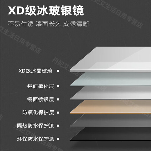 OQB德国高端轻奢风网红全身镜子感落地镜家用壁挂式穿衣镜化妆卧室试 40*150秋叶金高清 可壁挂 可落地