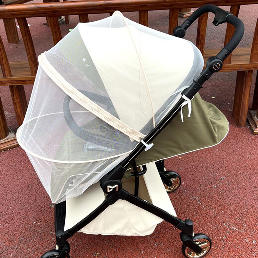 DearMom Roman Holiday stroller a2 summer full-cover anti-mosquito net dm stroller anti-mosquito universal accessories Roman holiday stroller milk coffee color front span with cotton