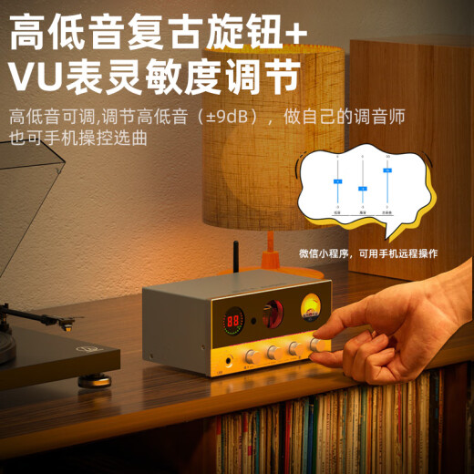 SUCA AUDIO声优创X10功放机大功率后级蓝牙5.4无损U盘数字解码器电子管前级耳放发烧级后级胆机音响套装 X10银色