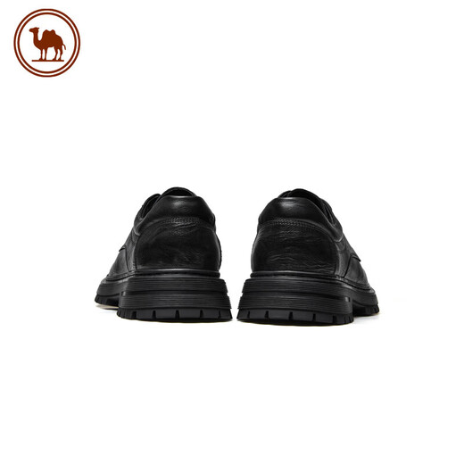 Camel business men's leather shoes soft sole casual pleated classic simple casual shoes P15A005006 black 39