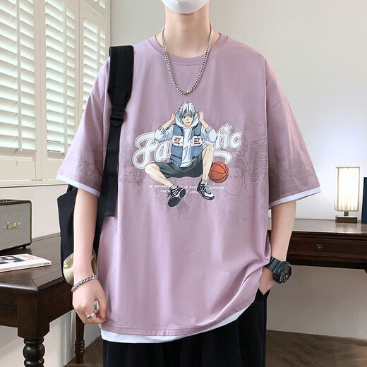 
Juemingway youth trendy short-sleeved T-shirt boy sports top big children summer clothes handsome trend 8379 white + 693 white M 80-95Jin [Jin equals 0.5 kg]